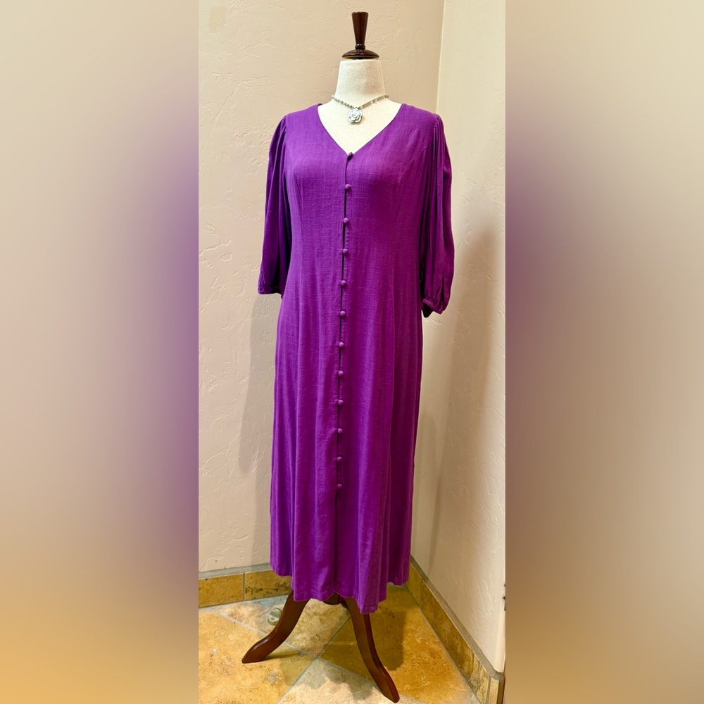 J. Jill Seamed Button Front Midi Dress with Tags